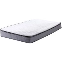 BELIANI Matelas En Tissu Blanc 90x200 - Blanc