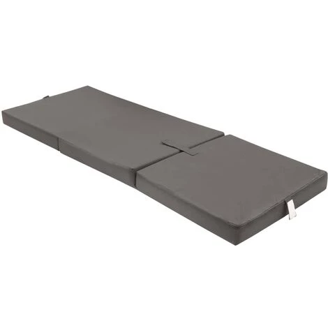 Matelas En Mousse Pliable En 3 Sections 190x70x9 Cm Gris VidaXL 2 Matelas En Mousse Pliable En 3 Sections 190x70x9 Cm Gris VidaXL – Image 2