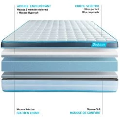 BODYCARE Matelas PERFORM 90x190 Mousse à Mémoire De Forme ProfiZone 5 Zones Ultra épaisseur 7 BODYCARE Matelas PERFORM 90x190 Mousse à Mémoire De Forme ProfiZone 5 Zones Ultra épaisseur -Matelas Soldes Boutique 13975935 3