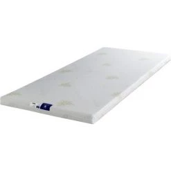 KING OF DREAMS Sur-matelas 4cm 90x200 Mousse à Mémoire De Forme Massante 55Kg/m3 Déhoussable Housse Lavable à 30¡ à L'Aloe Vera 90 200