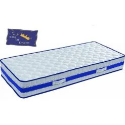 KINGOFDREAMS Matelas 80X200 Mousse Poli Lattex Indéformable - Face Hiver Avec Laine Merinos - Face été Avec Lin - Hauteur 29 Cm - Soutien Trés Ferme + Protège Matelas OFFERT Blue 80 200