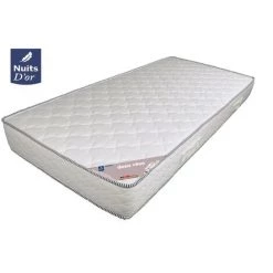 NUITS D'OR Matelas 120x200 Hauteur 18 Cm Mousse Haute Résilence HR 30 Kg/m3 - Soutien Trés Ferme + Protège Matelas + Oreiller à Mémoire De Forme OFFERTS Rve Doux 120 200