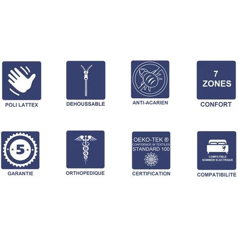 LITERIEJULIEN Matelas Mémoire De Forme + Alése 120x190 X 20 Cm Ferme + Oreiller Visco - Spécial Sommier Electrique - Déhoussable Housse Lavable - 7 Zones De Confort - Noyau Poli Lattex HR Derniére Génération - Trés Respirant 2 LITERIEJULIEN Matelas Mémoire De Forme + Alése 120x190 X 20 Cm Ferme + Oreiller Visco - Spécial Sommier Electrique - Déhoussable Housse Lavable - 7 Zones De Confort - Noyau Poli Lattex HR Derniére Génération - Trés Respirant – Image 2