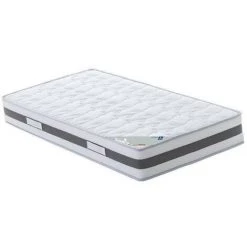LITERIEJULIEN Matelas Mémoire De Forme 60 Kg/m3 80x200 X 23 Cm Ferme + Oreiller Visco - 7 Zones De Confort - Noyau Poli Lattex HR Derniére Génération - Trés Respirant