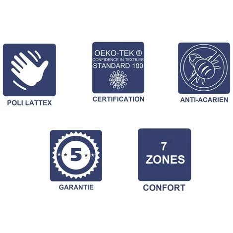 LITERIEJULIEN Matelas Mémoire De Forme 60 Kg/m3 80x200 X 23 Cm Ferme + Oreiller Visco - 7 Zones De Confort - Noyau Poli Lattex HR Derniére Génération - Trés Respirant 2 LITERIEJULIEN Matelas Mémoire De Forme 60 Kg/m3 80x200 X 23 Cm Ferme + Oreiller Visco - 7 Zones De Confort - Noyau Poli Lattex HR Derniére Génération - Trés Respirant – Image 2