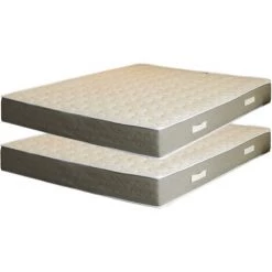 KING OF DREAMS Lot De 2 Matelas 80x190 X 23 Cm + 2 Oreillers Mémoire + 2 Protèges Matelas Offerts Avec Latex Naturel Densité 80 Kg/m3 - Tissu 100% Coton - Compatible Sommiers Articulés - Soutien Trés Ferme