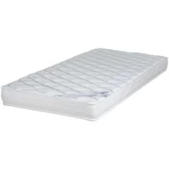 EBAC LITERIE Matelas Marly 90x190 - Mousse - Hauteur 16 Cm - Soutien Morphologique 3 Zones Confort - Blanc/Ecru/Ivoire