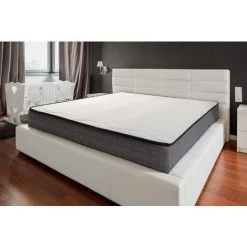 BEZEN Matelas Pharma Therapy Soja 90x190 à Mémoire De Forme Et HR Grand Fermeté - Blanc Et Gris