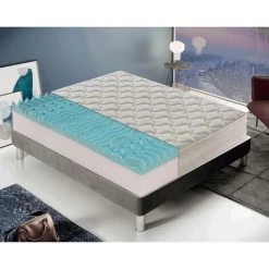 ILOVESLEEP Matelas 80x200 à 9 Zones En Mousse à Mémoire De Forme Et Le Tissu D'aloès Modèle Ibiza