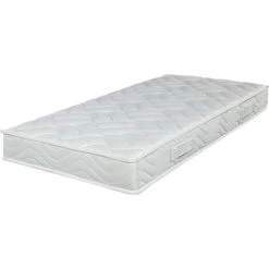EBAC LITERIE Matelas Morgan 80x190 - Mousse - Hauteur 17 Cm - Soutien 3 Zones Confort - Blanc/Ecru/Ivoire