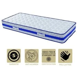 PROVENCE LITERIE Matelas Très Epais 28,5 Cm + Alèse 100x200 Ferme + Oreiller Visco - 7 Zones De Confort - Ame Poli Lattex Haute Résilience - Hypoallergénique