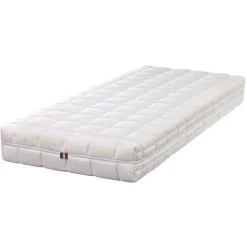LITERIEJULIEN Matelas Face Hiver Latex 75 Kg/m3 + Alèse 90x200 X 25 Cm Souple - Spécial Sommier Electrique - Ame Poli Lattex Haute Résilience - Déhoussable Housse Lavable - 7 Zones De Confort