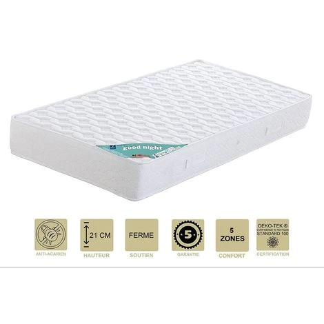 PROVENCE LITERIE Matelas 150x200 X 21 Cm - Ferme - Aertech+ 35 Kg/m3 HR Haute Densité - Hypoallergénique - 5 Zones De Confort 1 PROVENCE LITERIE Matelas 150x200 X 21 Cm - Ferme - Aertech+ 35 Kg/m3 HR Haute Densité - Hypoallergénique - 5 Zones De Confort