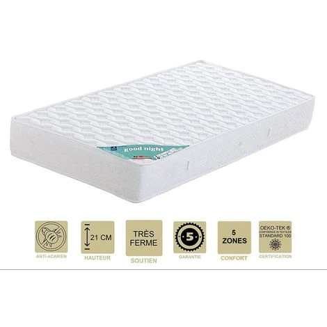 PROVENCE LITERIE Matelas 100x200 X 21 Cm - Très Ferme - Aertech+ 35 Kg/m3 HR Haute Densité - Hypoallergénique - 5 Zones De Confort 1 PROVENCE LITERIE Matelas 100x200 X 21 Cm - Très Ferme - Aertech+ 35 Kg/m3 HR Haute Densité - Hypoallergénique - 5 Zones De Confort