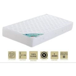 PROVENCE LITERIE Lot De 2 Matelas + Alèses 90x190 X 21 Cm - Très Ferme - Aertech+ 35 Kg/m3 HR Haute Densité - Hypoallergénique - 5 Zones De Confort