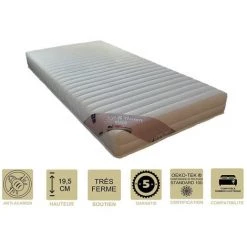 PROVENCE LITERIE Matelas Mémoire De Forme 58 Kg/m3 70x190 X 19,5 Cm Très Ferme - Spécial Sommier Electrique - 5 Zones De Confort - Noyau Mouse 35 Kg/m3 HD Haute Résilience - Hypoallergénique