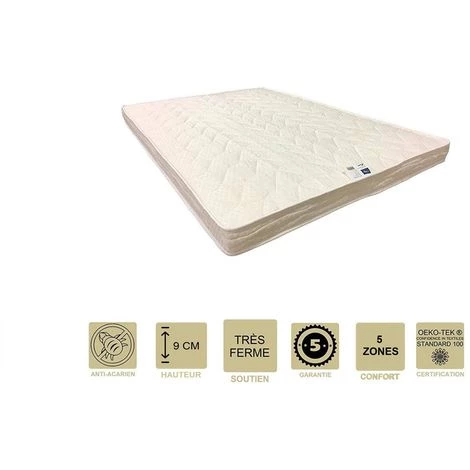 PROVENCE LITERIE Matelas Très Ferme Mémoire De Forme 60 Kg/m3 Pour Canapé Lit + Alèse 130x200 X 9 Cm - 5 Zones De Confort - Ame Poli Lattex Haute Résilience HD - Hypoallergénique 1 PROVENCE LITERIE Matelas Très Ferme Mémoire De Forme 60 Kg/m3 Pour Canapé Lit + Alèse 130x200 X 9 Cm - 5 Zones De Confort - Ame Poli Lattex Haute Résilience HD - Hypoallergénique
