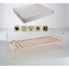 PROVENCE LITERIE Lit Métal Epoxy + Matelas Tissu Ignifugé Non Feu 80x190 X 15 Cm - Très Ferme - Ame Poli Lattex Haute Résilience - Hypoallergénique