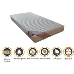 KING OF DREAMS Matelas Mémoire De Forme 58 Kg/m3 80x200 X 19 Cm - Ferme - Spécial Sommier Electrique - 5 Zones De Confort - Noyau Mouse 35 Kg/m3 HD Haute Résilience - Hypoallergénique