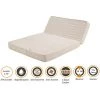 NUITS D'OR Matelas Très Ferme Pour BZ + Alèse 120x190 X 15 Cm - Dim Assise 60 Cm - Déhoussable Housse Lavable - 5 Zones De Confort - Ame Poli Lattex Haute Résilience - Hypoallergénique