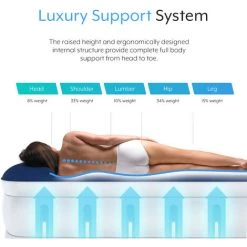 Matelas Gonflable PneumatiqueLuxury Une Personne - 99 X 191 X 53 Cm - Avec Pompe Électrique Et Oreiller Intégrés Active Era -Matelas Soldes Boutique 16955072 4