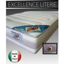 ECO CONFORT Matelas 80 * 190 Cm EXCELLENCE LITERIE, épaisseur 14 Cm - Blanc