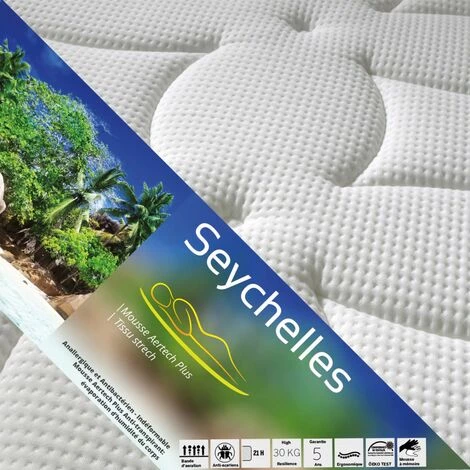 ALTOBUY SEYCHELLES - Matelas Mémoire De Forme 130x190cm Epaisseur 21cm - Blanc 2 ALTOBUY SEYCHELLES - Matelas Mémoire De Forme 130x190cm Epaisseur 21cm - Blanc – Image 2