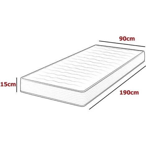 MOBILIER DECO DREAM - Matelas Eco 90x190 15 Cm - Blanc 4 MOBILIER DECO DREAM - Matelas Eco 90x190 15 Cm - Blanc – Image 4