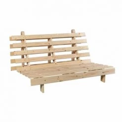 TERRE DE NUIT Structure Futon Bois Naturel 90x200 - Bois Clair
