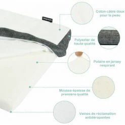 COSTWAY Matelas En Mousse Enfant 120x60cm Avec Housse Extérieure Amovible Et Lavable - Matelas Portable Avec Sac -Epaisseur De 5cm -Matelas Soldes Boutique 18615627 4