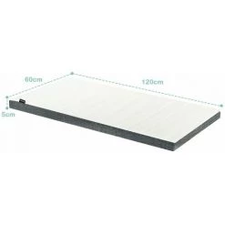 COSTWAY Matelas En Mousse Enfant 120x60cm Avec Housse Extérieure Amovible Et Lavable - Matelas Portable Avec Sac -Epaisseur De 5cm -Matelas Soldes Boutique 18615627 5