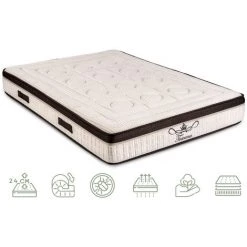 BEZEN Matelas à Mémoire De Forme 24 CM TOSCANA 90X180 - Beige Et Marron