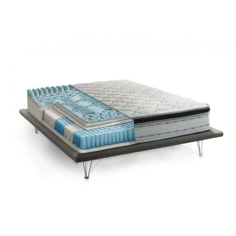 Talamo Italia Matelas Double Italia King, Made In Italy, Matelas Amovible En Mousse à Mémoire De Forme + Gel Et Ressorts Ensachés, Anti-acarien Et Hypoallergénique, Cm 160x190 H27 2 Talamo Italia Matelas Double Italia King, Made In Italy, Matelas Amovible En Mousse à Mémoire De Forme + Gel Et Ressorts Ensachés, Anti-acarien Et Hypoallergénique, Cm 160x190 H27 – Image 2