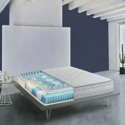 Talamo Italia Matelas Simple Italia Royal, Fabriqué En Italie, Matelas En Mousse à Mémoire De Forme Et Ressorts Ensachés, Anti-acarien Et Hypoallergénique, Cm 90x190 H26
