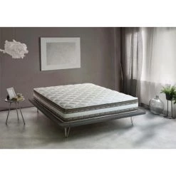 Talamo Italia Matelas Simple De Luxe Italia, Fabriqué En Italie, Matelas Amovible En Mousse à Mémoire De Forme Et Gel D'eau, Anti-acarien Et Hypoallergénique, Cm 80x200 H27 -Matelas Soldes Boutique 18699288 3