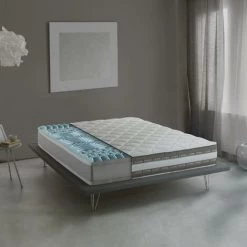 Talamo Italia Matelas De Luxe Carré Et Demi, Made In Italy, Matelas Amovible En Memory Foam Et Gel Waterfoam, Anti-acarien Et Hypoallergénique, Cm 120x200 H27