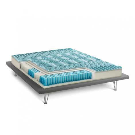 Talamo Italia Matelas Italia Single King, Made In Italy, Matelas Amovible En Mousse à Mémoire De Forme + Gel Et Ressorts Ensachés, Anti-acarien Et Hypoallergénique, Cm 90x200 H27 3 Talamo Italia Matelas Italia Single King, Made In Italy, Matelas Amovible En Mousse à Mémoire De Forme + Gel Et Ressorts Ensachés, Anti-acarien Et Hypoallergénique, Cm 90x200 H27 – Image 3