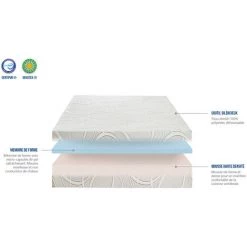 OLYMPE LITERIE | Matelas EUPRAXIE 120x190 Cm | Mousse à Mémoire De Forme | Soutien Mi-Ferme - Blanc -Matelas Soldes Boutique 19375053 4