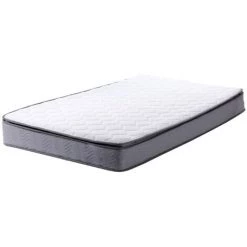 BELIANI Matelas En Tissu Blanc 90x200 - Blanc