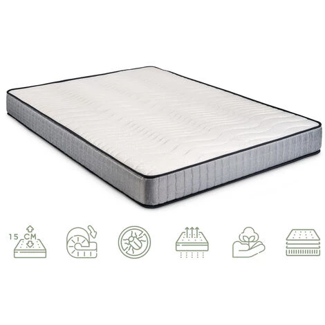 BEZEN Matelas Pharma Therapy Slim 90x190 Pour Lit Gigogne à Mémoire De Forme Et HR Grand Fermeté - Blanc Et Gris 2 BEZEN Matelas Pharma Therapy Slim 90x190 Pour Lit Gigogne à Mémoire De Forme Et HR Grand Fermeté - Blanc Et Gris – Image 2