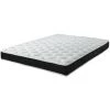 EBAC LITERIE Matelas Miami 140x190 - Mousse - Hauteur 19 Cm - Soutien 3 Zones Confort - Blanc/Ecru/Ivoire