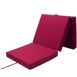 DETEX Matelas Pliant De Voyage Matelas D'appoint Pliable Lit Futon Pouf Pliant Avec Housse 190x70x10 Cm Rouge