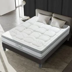 HYPSOM | Matelas ROYAL 5* 90x200 Cm | Mousse à Mémoire De Forme | Soutien Mi-Ferme - Blanc