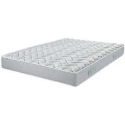EBAC LITERIE Matelas Maryland 160x200 - Mousse - Hauteur 20 Cm - Soutien 3 Zones Confort - Blanc/Ecru/Ivoire