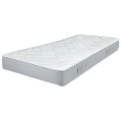 EBAC LITERIE Matelas Melodie 90x200 - Mousse - Hauteur 20 Cm - Soutien 3 Zones Confort - Blanc/Ecru/Ivoire
