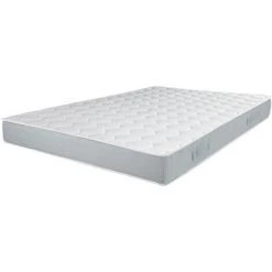 EBAC LITERIE Matelas Melodie 160x200 - Mousse - Hauteur 20 Cm - Soutien 3 Zones Confort - Blanc/Ecru/Ivoire