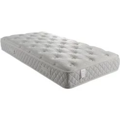 PROVENCE LITERIE Matelas Excellence A Ressorts Ensaches + Memoire De Forme 80 Kg/m3 - 70x190 Hauteur +/- 25,5 Cm - Accueil Moelleux - Soutien Ferme + Oreiller Visco - 5 Zones De Confort - Hypoallergenique