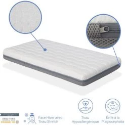 Matelas BEBE KALA 60X120 + Plan Incline - Epaisseur 11cm Dehoussable Et Lavable - DORMALIT -Matelas Soldes Boutique 21952860 4
