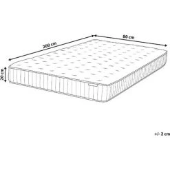 BELIANI Matelas En Tissu Blanc 80x200 - Blanc -Matelas Soldes Boutique 23483821 3