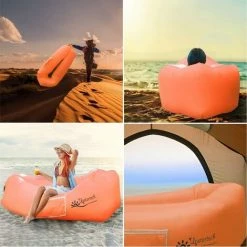 Canapé Hamac Gonflable Qdreclod Air Sofa Matelas Gonflable Rapide Portatif Extérieur Avec Tissu Résistant Aux Déchirures, Canapé Imperméable Pour La Randonnée, Le Camping, Les Pique-niques - Orange -Matelas Soldes Boutique 24213656 3
